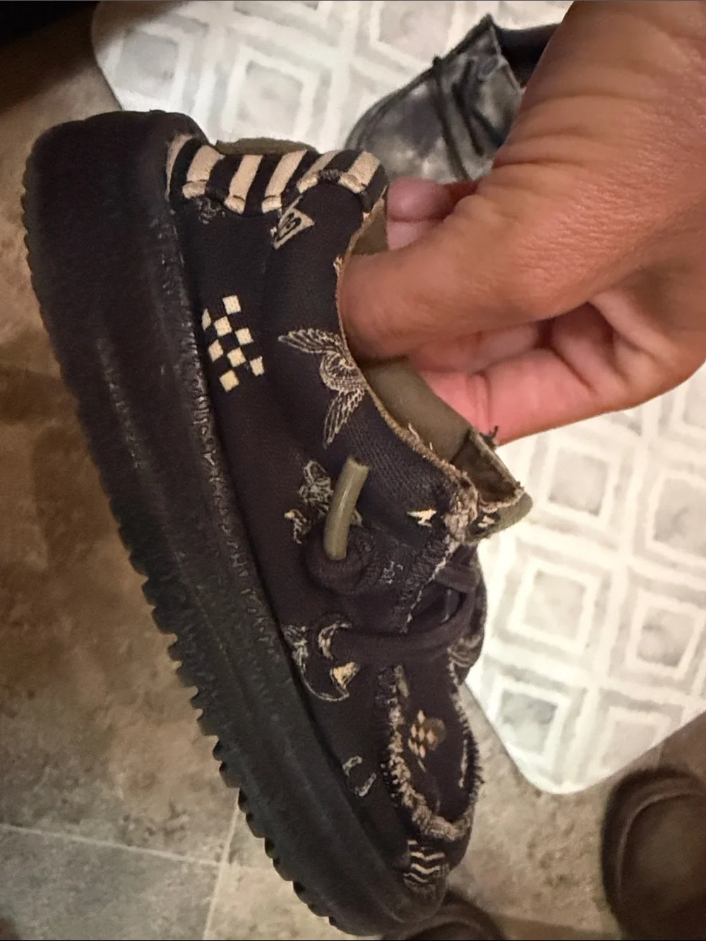 Hey Dude Kids' Slip-On Shoes in Black and Charcoal